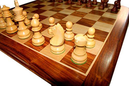 StonKraft 21" X 21″ Collectible Acacia Wood Chess Game Board Set+Wooden Crafted Pieces