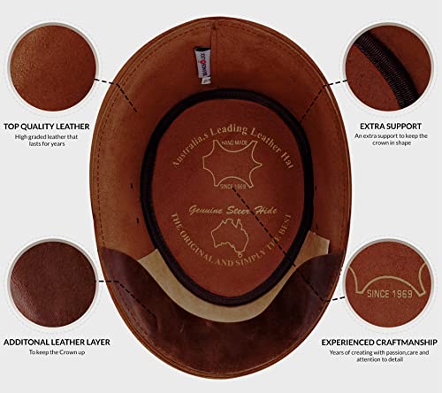 Brandslock Cowboy Hat Handcrafted Lightweight Wide Brim Brown