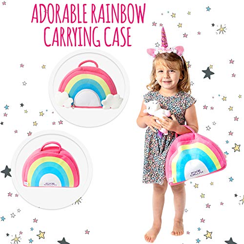 Pixie Crush Unicorn Toys Stuffed Animal Gift Plush Set with Rainbow Case