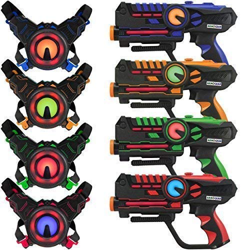 ArmoGear Laser Tag Laser Tag Guns with Vests Set of 4 Multicolor