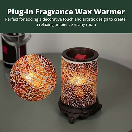 VP Home Wall Plug-in Wax Warmer for Scented Wax Mosaic Glass Ruby and Gold  Electric Home Fragrance Warmer for Essential Oils Candle Wax Melts and