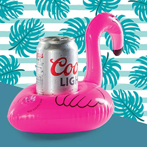 Top Race 24 Pink Flamingo Inflatable Drink Floaties Pool Drink Holder Floats