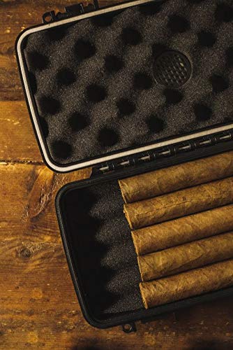 Pardo Cigar Travel Humidor Airtight Waterproof Portable Holds 5 Cigar Humidifier