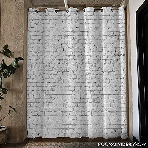 Room Dividers Premium Room Divider Curtain 8ft Tall 5ft Wide White Brick