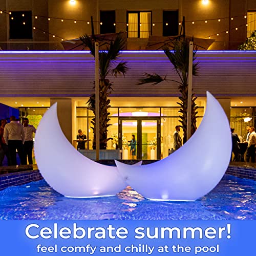 Floating Pool Lights Solar Powered (4 PACK) Crescent Moon Pool Lights - Inflatable LED Lights for Pool, Floating Solar