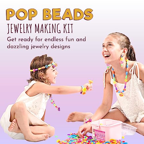 Orian Pop Beads Jewelry Making Kit for Girls 550+ Piece Set Pop Beads