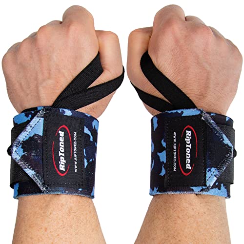 Rip Toned Wrist Wraps - 18" Professional Grade with Thumb Loops - Wrist Support Braces - Men & Women - Weight Lifting, Crossfit, Powerlifting, Strength Training