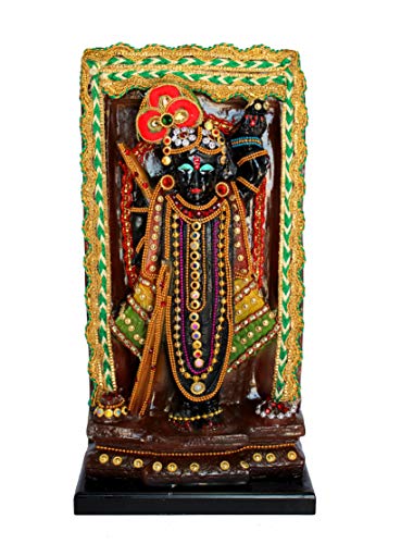 Esplanade Resin Shrinath Ji Bankebihari Krishna Statue 12.5 Inches Idols Black