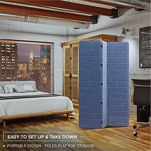 Cloud 9 Privacy Screen - 3 Panel, Blue, Pattern Finish (Room/Dividers/Now) | Room Screen Divider | Partition Room Dividers and Folding Privacy Screens