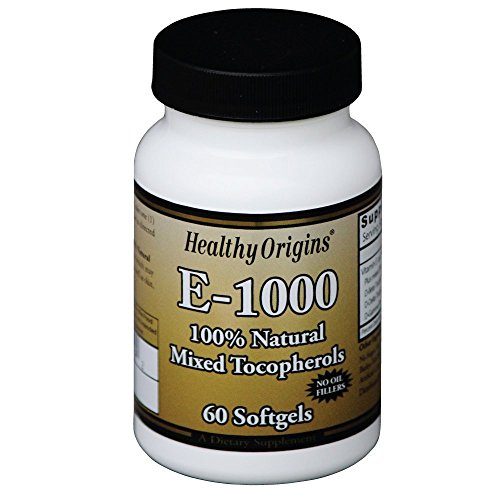 Healthy Origins Vitamin E - 1000 IU Natural Mixed Toco Gels, 60 Count
