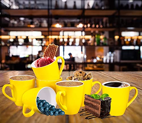Bruntmor 16 Oz Plain Coffee Mug Set of 6, Large 16 Ounce Ceramic Mugcup Set In Yellow Color, Best Coffee Mug For Your Christmas Or Birthday Gift