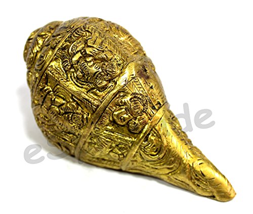 eSplanade Brass Ganesha Carving Shankh Conch Shell | Home Decor | Holy Shankha Sel