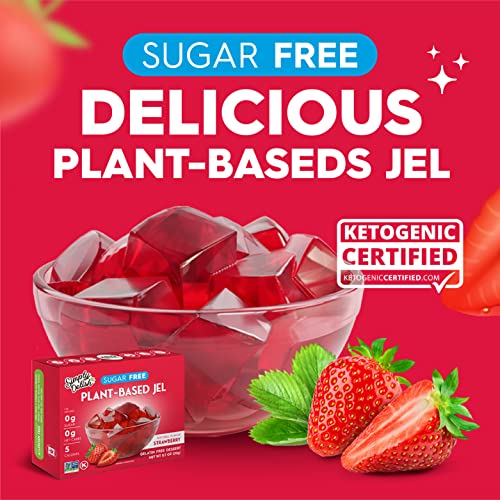 Simply Delish Plant Based Natural Strawberry Jel Dessert 6 Pack Ze