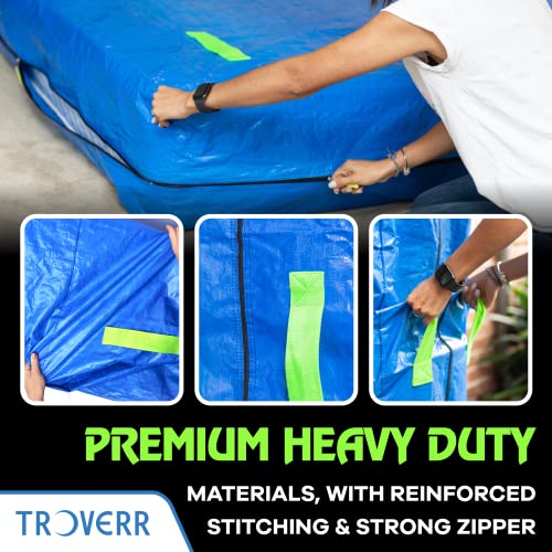 TROVERR Mattress Bags For Moving FULL SIZE -16 Handles - Mattress Storage Bags Full Size - Mattress Bag Cover For Moving Or Storage - Mattress Bag Full Size - Full Mattress Bags For Storage - Moving Mattress Bags Full - Mattress Moving Bag FULL SIZE