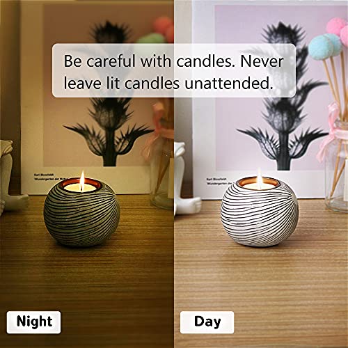Kiizys Tealight Candle Holder Set of 4 Small Tea Lights Candle Holders 4 Grey