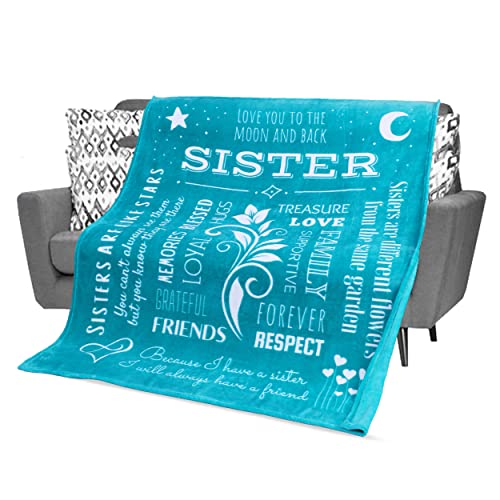 Gifts for Sister Blanket Birthday Throw Blanket 60x50 Inches Teal