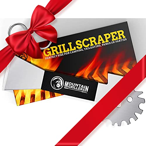 BBQ Grill Grate Scraper - Wide Portable Grill Scrubber Fits Almost Any Grill, Griddle, Smoke Or Oven Grates - Compact Non Slip Stainless Steel Grill Cleaner Tool with Built in Bottle Opener