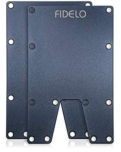 Fidelo Minimalist Wallet Faceplates - Made Of 7075 Aluminum And 3K Carbon Fiber & Compatible Eclipse Slim RFID Blocking Wallet Credit Card Holder (Wallet Not Included) - Navy Blue