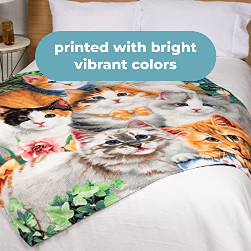 Dawhud Direct Kitten Fleece Blanket Queen Size Cute Throw Blanket for Women