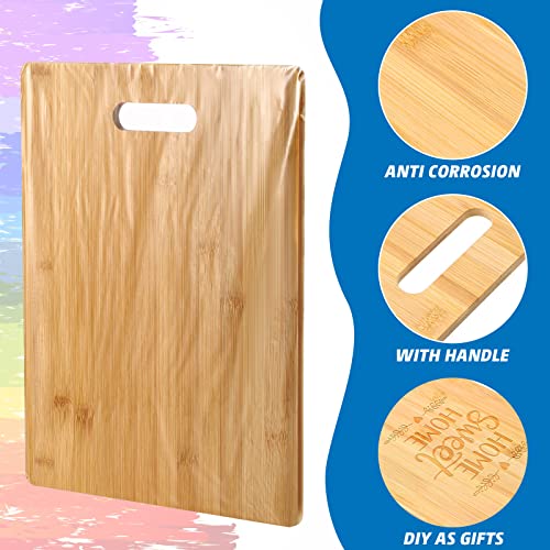 12 Packs Cutting Board Set Plain Chopping Board with Handles Large Serving  Board Wooden Kitchen Cutting Board Bulk for Vegetables Meat Pizza Cheese
