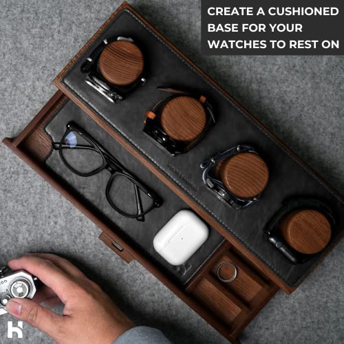 Watch Case Vegan Leather Padding - Black - Watch Display Case Padding and Drawer Insert - Padding Accessory Only (Watch Box Not Included)