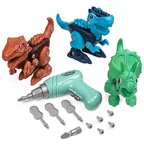 Take Apart Dinosaur Toys With Tools - STEM Building Dinosaur Toy Fun Educational