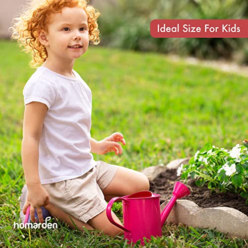 Homarden Kids Watering Can 32 Oz Metal Perfect for Play or Practical Use Pink