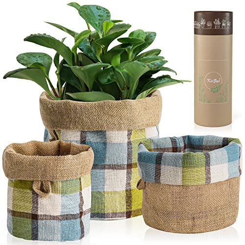 KIIZYS Plant Baskets Indoor Plants Pot Cover - 5 6 8 Inch Green Reversible Woven Planter Basket for House Plants 3 Pc