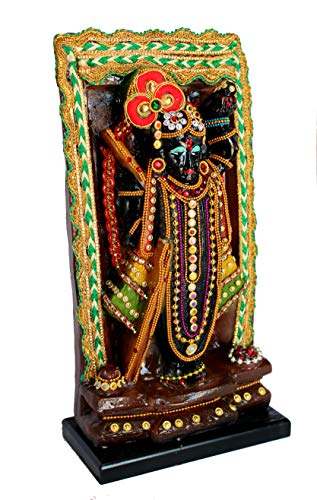 Esplanade Resin Shrinath Ji Bankebihari Krishna Statue 12.5 Inches Idols Black