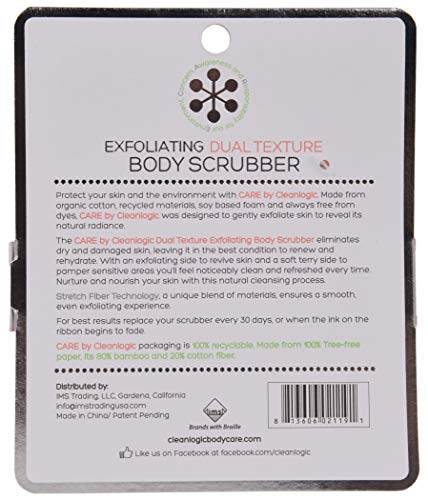 Cleanlogic Dual Texture Body Exfoliator Certified Organic 1 Each Pack of 6