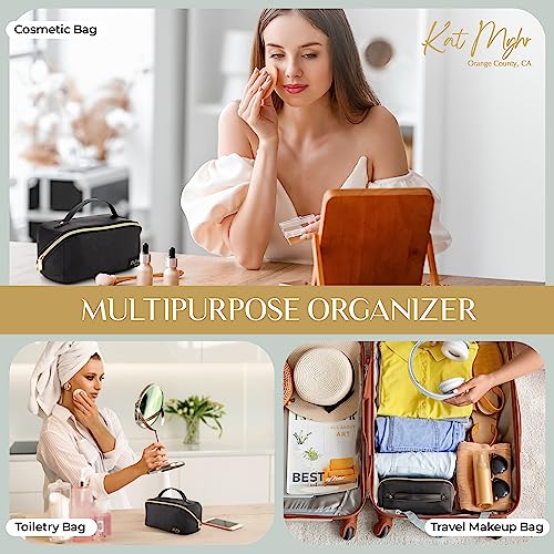 Kat Myhr Large Capacity Travel Cosmetic Bag Travel Makeup Organizer Bag