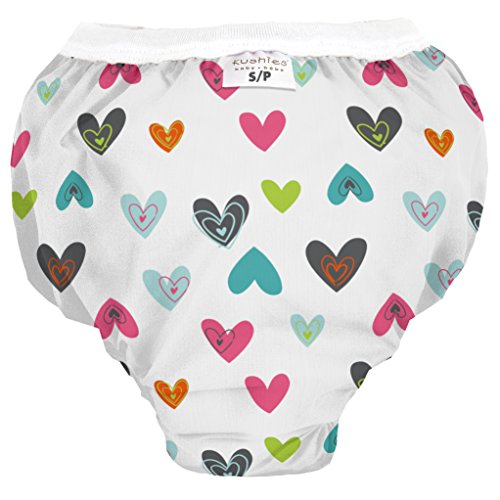 Kushies Baby Waterproof Training Pant 29-33 Pounds White Doodle Hearts Medium