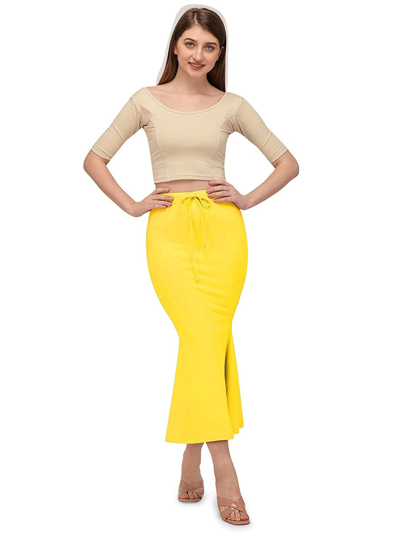 Craftstribe Fishcut Saree Shapewear Petticoat for Women Slimmer Yellow
