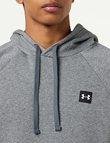 Under Armour Mens Rival Fleece Hoodie Pitch Gray Light 012 Onyx White Large