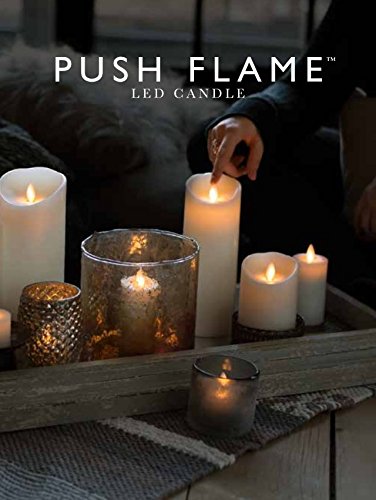 Raz Imports Inc Push Flame Candle Ivory 3.5 X 9 for Home Décor Holiday and Gift