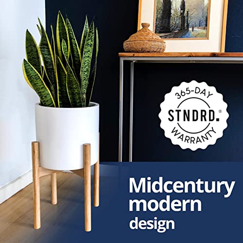Stndrd Bamboo Plant Stand Indoor Fits 8 Inch Tall & Modern 2 Pack