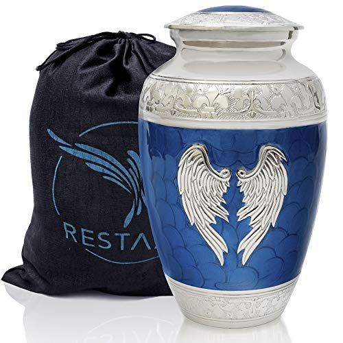 Restaall Angel Wings Urns for Ashes Adult Male Female Decorative Blue