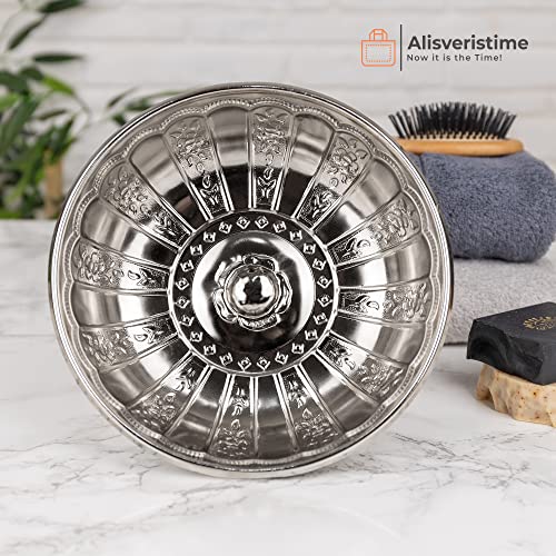 Alisveristime Turkish Hammam Bath Bowl Metal Construction 1.06 Qt Silver