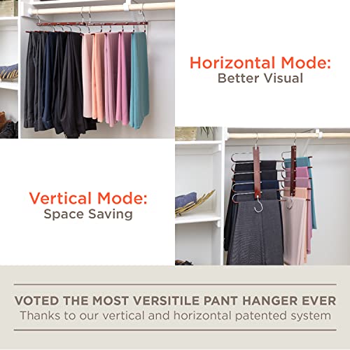 MORALVE Space Saving Hangers for Closet Organizer - 4 Pack Wood Shirt Organizer for Closet Space Saver Hangers for Clothes - Closet Clothes Hanger