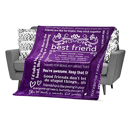 FILO ESTILO Funny Gifts for Best Women Friend Blanket 60x50 Inches Purple