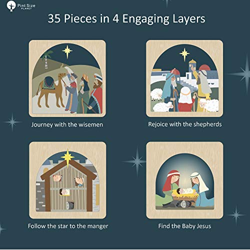 Premium Wooden Nativity Puzzle for Kids 4 Layers