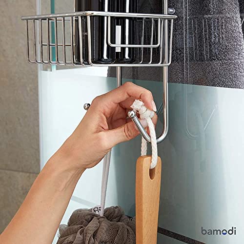 Bamodi Hanging Shower Stainless Steel Towel Hooks 275x83x73 Silver 2 Shelf