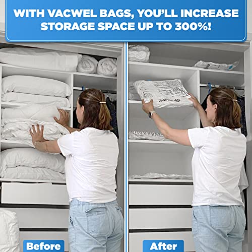 Vacwel 10 Pack Jumbo Vacuum Sealed Bags for Space Vacuum Storage Bags