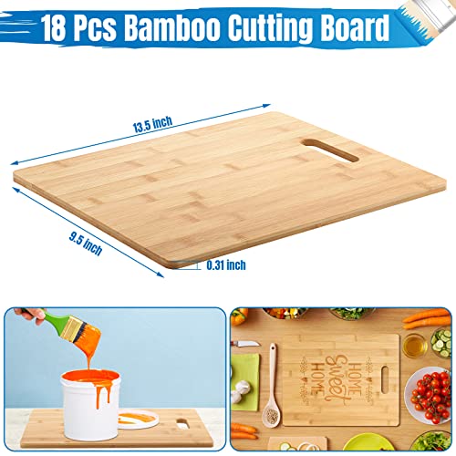 18 Pack Bulk Cutting Board Plain Large Bamboo Cutting Board Set 9.5x13