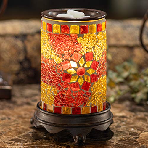 VP Home Plug in Wax Warmer Mosaic Glass Ruby Gold Fragrance Oil Melt Night Light