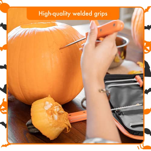 Professional Pumpkin Carving Kit for Christmas Gift - Heavy Duty Stainless Steel Tools and Knives with Carrying Case (8 Pieces) - Pumpkin Carver for Adults & Kids, Pumpkin Sculpting Set