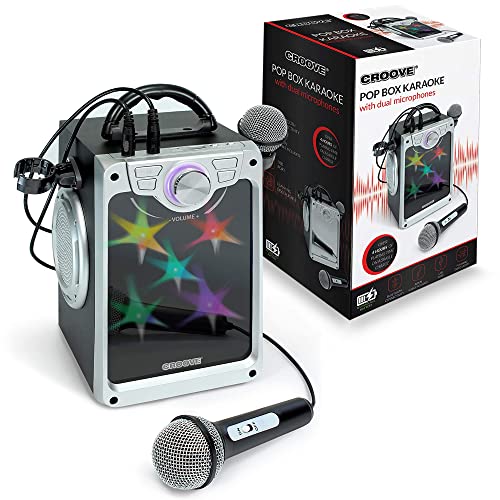 Croove Karaoke Machine for Kids - Karaoke Machine for Kids Boys and Girls with 2 Microphones Black