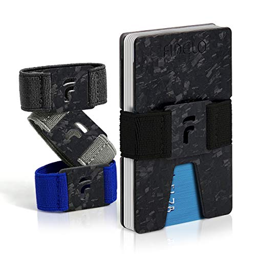 Fidelo Minimalist Wallet For Men - Slim RFID Blocking Mens Wallets Credit Card Holder. 3K Carbon Fiber