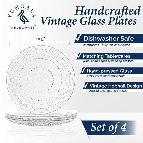 Yungala Clear Glass Plates Set of 4