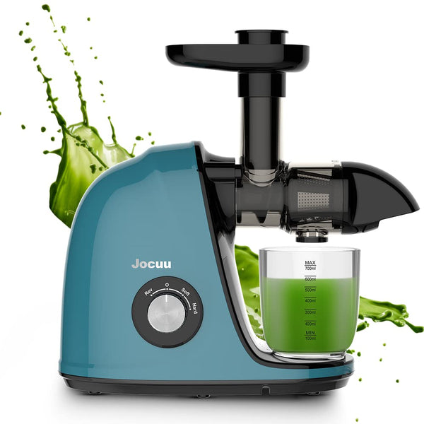 Jocuu Slow Masticating Juicer with 2-Speed Modes - Cold Press Juicer Machine - Quiet Motor & Reverse Function - Easy to Clean Juicer Extractor - Juice Recipes for Fruits & Vegetables (Dark Green)